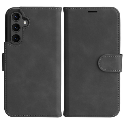 PrimeWallet SnapOn Case - Samsung Galaxy S24 FE - Detachable PU leather Wallet Case - Black