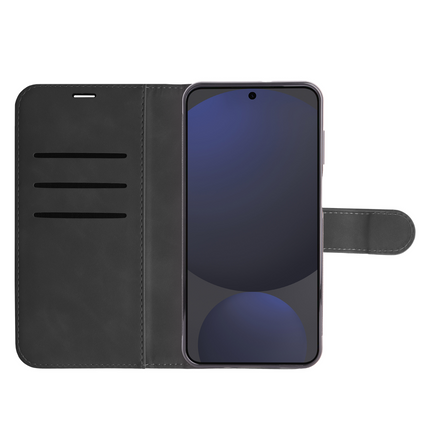 PrimeWallet SnapOn Case - Samsung Galaxy S24 FE - Detachable PU leather Wallet Case - Black