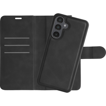 PrimeWallet SnapOn Case - Samsung Galaxy S25 - Detachable PU leather Wallet Case - Black