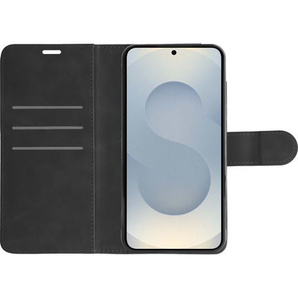 PrimeWallet SnapOn Case - Samsung Galaxy S25 - Detachable PU leather Wallet Case - Black