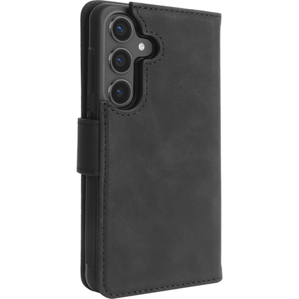 PrimeWallet SnapOn Case - Samsung Galaxy S25 - Detachable PU leather Wallet Case - Black