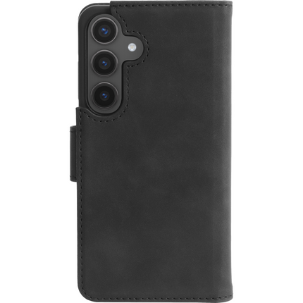 PrimeWallet SnapOn Case - Samsung Galaxy S25 - Detachable PU leather Wallet Case - Black