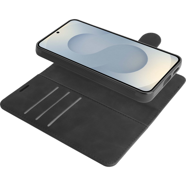 PrimeWallet SnapOn Case - Samsung Galaxy S25 - Detachable PU leather Wallet Case - Black