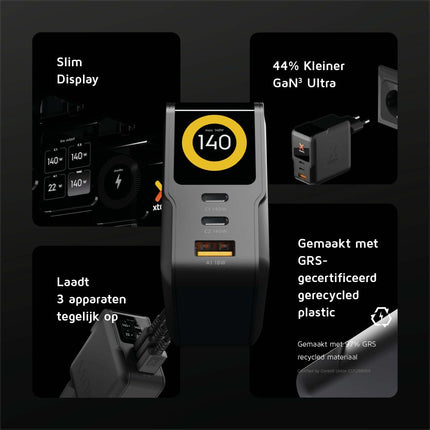 Xtorm NextGen 140W Wall Charger - Black - XECNG1401