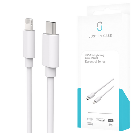 Essential USB-C to Lightning Cable - 75cm - White