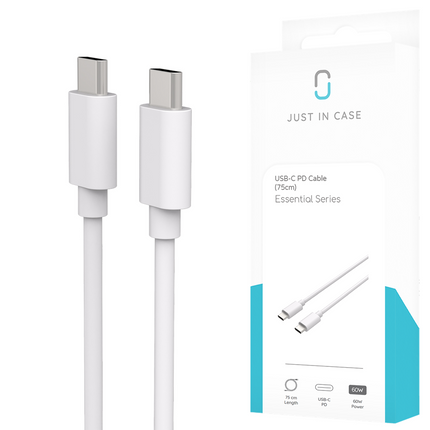 Essential USB-C PD Cable - 75cm - White