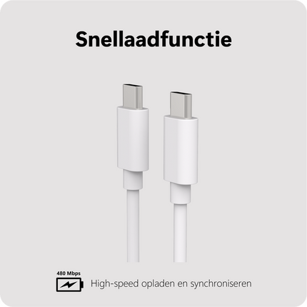 Essential USB-C PD Cable - 20cm - White