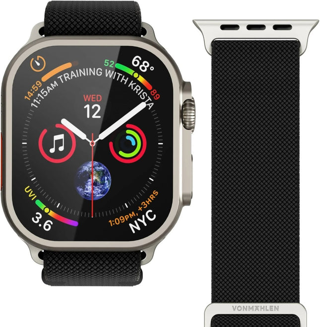 Vonmählen Classic Nylon Loop - Apple Watch 40 - 41 - 42Mm One Size Black - Casebump