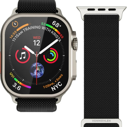 Vonmählen Classic Nylon Loop - Apple Watch 44 - 45 - 46 - 49Mm One Size Black - Casebump