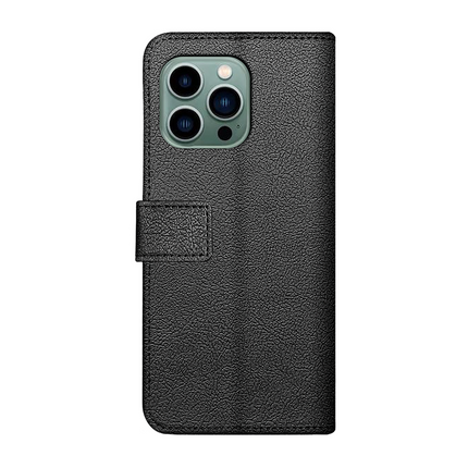 Classic Wallet Case - iPhone 14 Pro Max - PU leather Book Case - Black