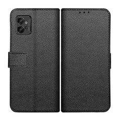 Classic Wallet Case - Motorola Moto G32 - PU leather Book Case - Black