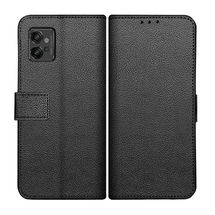 Classic Wallet Case - Motorola Moto G32 - PU leather Book Case - Black