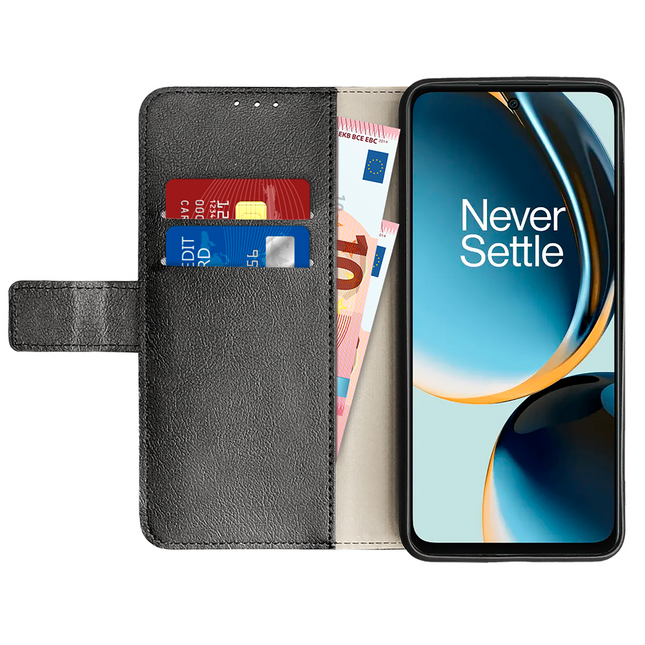 Classic Wallet Case - OnePlus Nord CE 3 Lite (5G) - PU leather Book Case - Black
