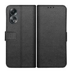 Classic Wallet Case - Oppo A58 (4G) - PU leather Book Case - Black