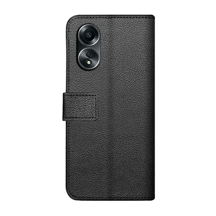 Classic Wallet Case - Oppo A58 (4G) - PU leather Book Case - Black