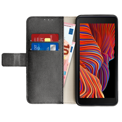 Classic Wallet Case - Samsung Galaxy Xcover 5 - PU leather Book Case - Black