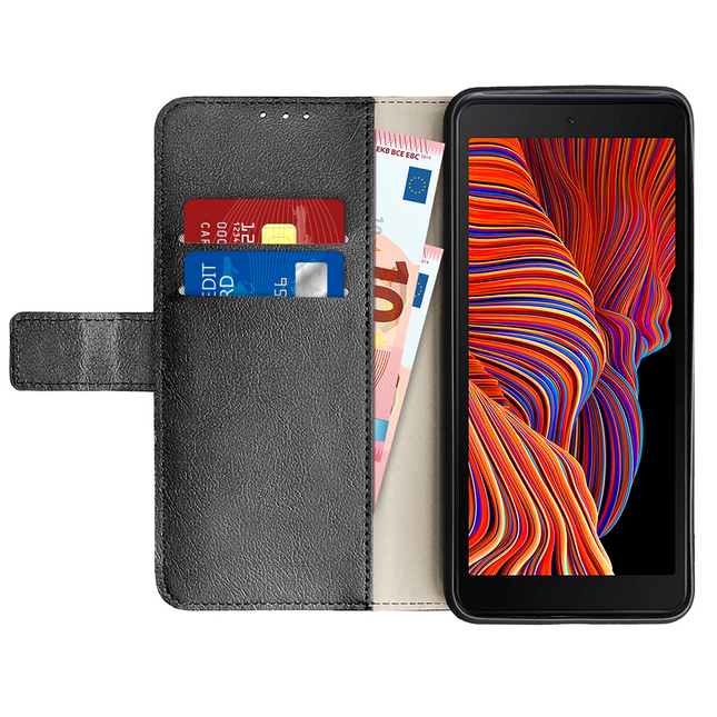 Classic Wallet Case - Samsung Galaxy Xcover 5 - PU leather Book Case - Black