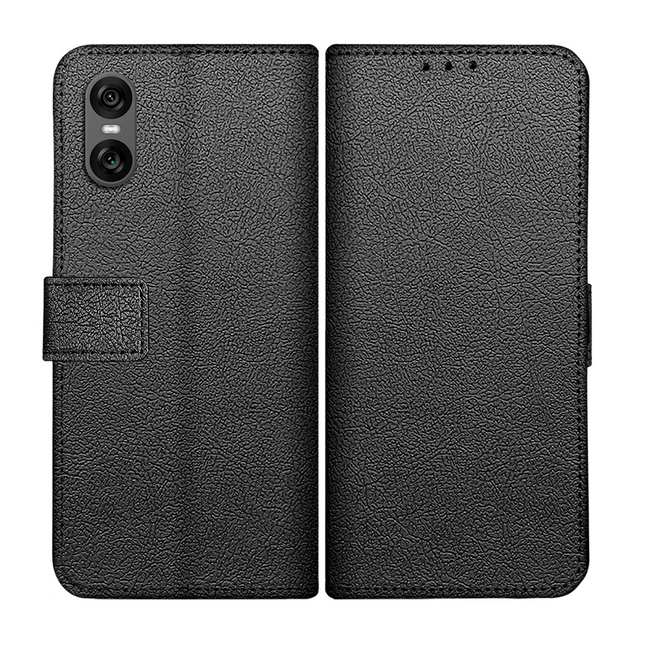Classic Wallet Case - Sony Xperia 10 VI - PU leather Book Case - Black