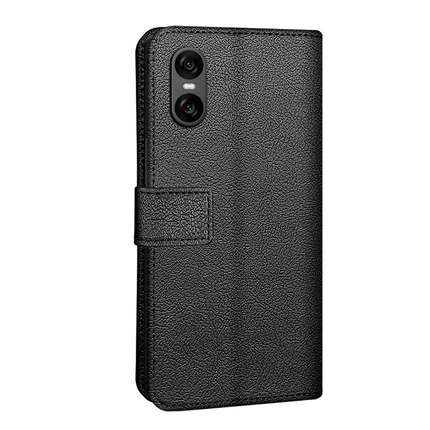 Classic Wallet Case - Sony Xperia 10 VI - PU leather Book Case - Black