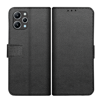 Classic Wallet Case - Xiaomi Redmi 12 (4G) - PU leather Book Case - Black