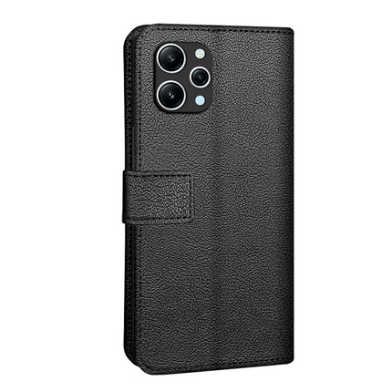 Classic Wallet Case - Xiaomi Redmi 12 (4G) - PU leather Book Case - Black