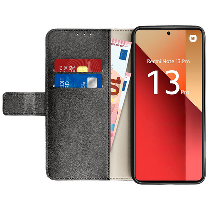 Classic Wallet Case - Xiaomi Redmi Note 13 Pro (5G) - PU leather Book Case - Black