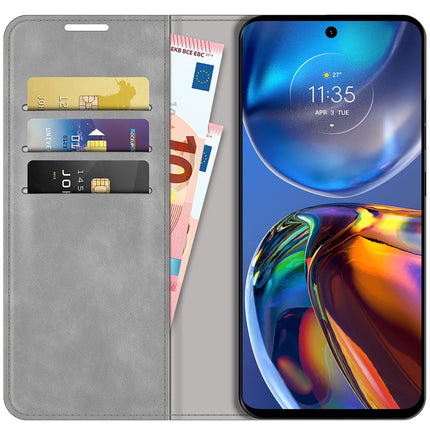 Motorola Moto E32/E32s - Magnetic Wallet Case - Grey