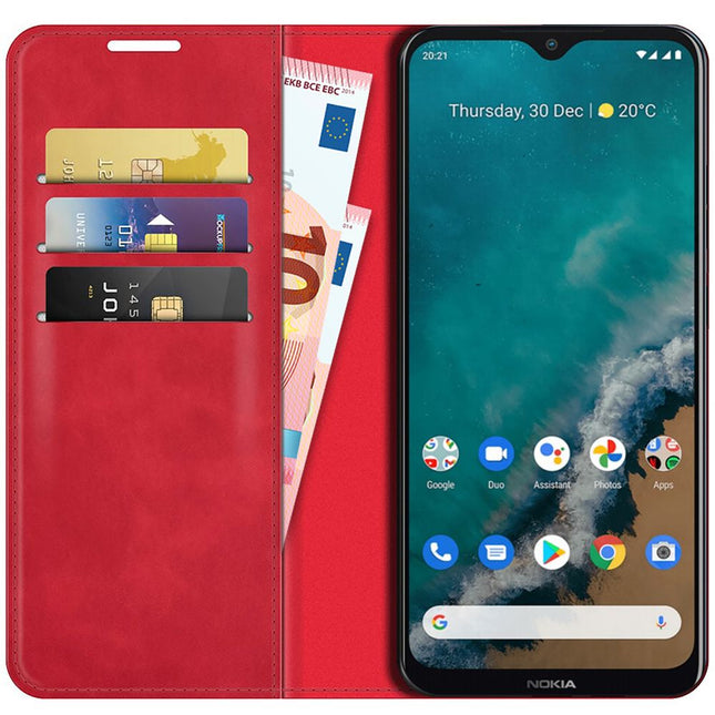Nokia G50 - Magnetic Wallet Case - Red