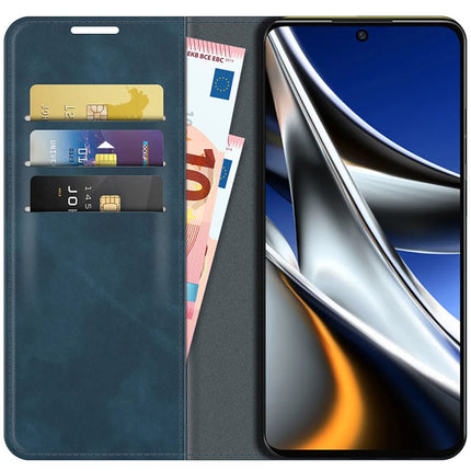 Poco X4 Pro - Magnetic Wallet Case - Blue