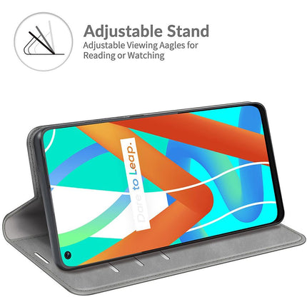 Realme 8 5G - Magnetic Wallet Case - Grey