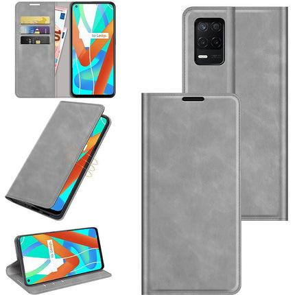Realme 8 5G - Magnetic Wallet Case - Grey