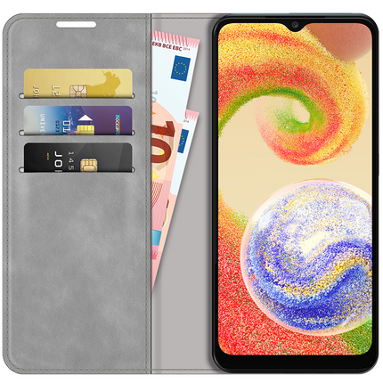 Samsung Galaxy A04 - Magnetic Wallet Case - Grey