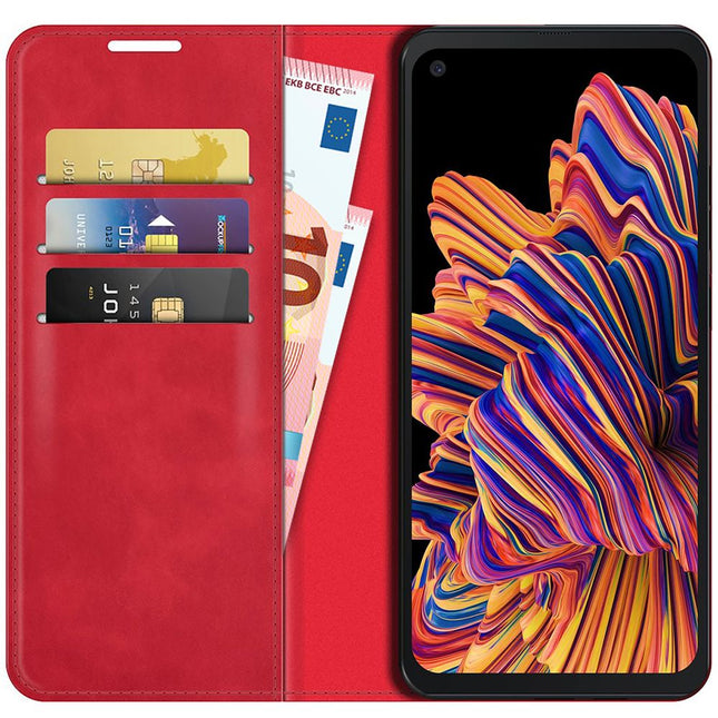 Samsung Galaxy Xcover Pro - Magnetic Wallet Case - Red