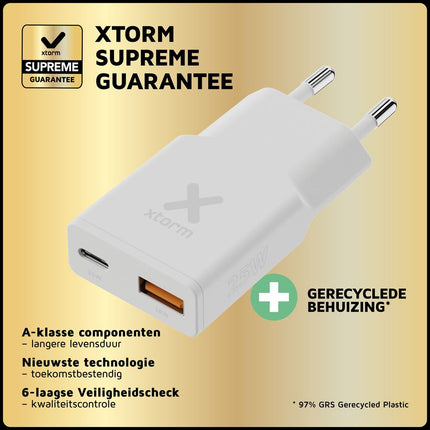 Xtorm 25W Go2 SlimLine Charger - White - XG2SL025