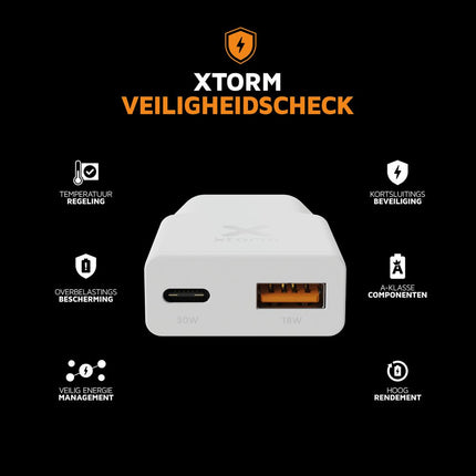 Xtorm 33W Go2 Evolution SlimLine Charger - White - XG2SL033