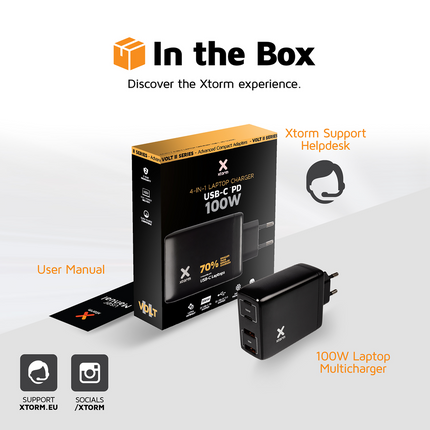 Xtorm 4-in-1 Laptop Charger USB-C PD 100W