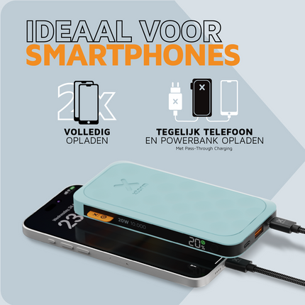 Xtorm 20W Fuel Series Powerbank 10.000 mAh - Teal Blue - FS5102U