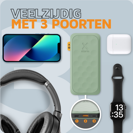 Xtorm 20W Fuel Series Powerbank 10.000 mAh - Sage Green - FS5103U