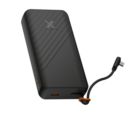 Xtorm 30W Go2 Evolution FastCharge Powerbank 20.000 mAh - Built-in Cable - Charcoal Black - XG2E30W201C