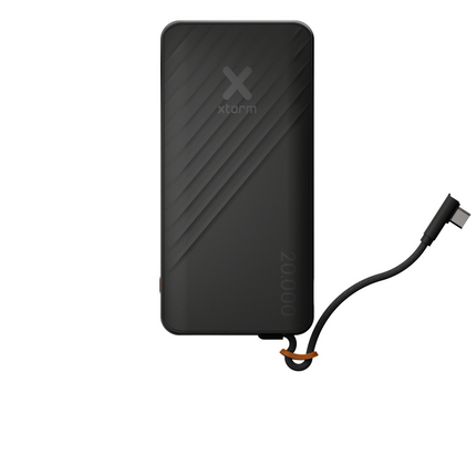 Xtorm 30W Go2 Evolution FastCharge Powerbank 20.000 mAh - Built-in Cable - Charcoal Black - XG2E30W201C