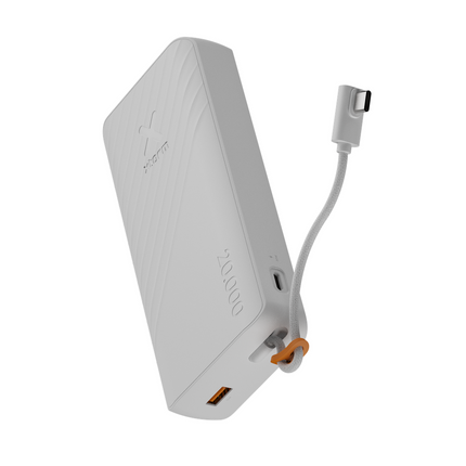 Xtorm 30W Go2 Evolution FastCharge Powerbank 20.000 mAh - Built-in Cable - Ice White - XG2E30W207C
