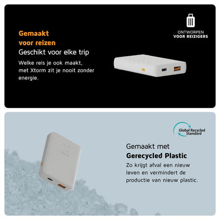 Xtorm 12W Go2 FastCharge Powerbank 5.000 mAh - Ash White - XG2050