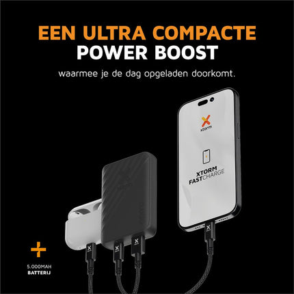 Xtorm 12W Go2 Evolution FastCharge Powerbank 5.000 mAh - Charcoal Black - XG2051
