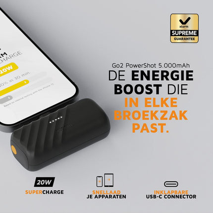 Xtorm 20W Go2 Evolution Powershot Powerbank 5.000 mAh - Charcoal Black - XG2PS051
