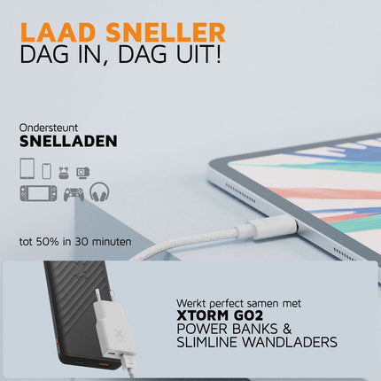 Xtorm Go2 USB to USB-C Cable White - 1m - CXG2050