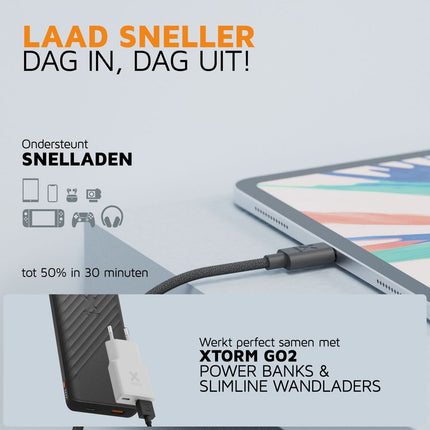 Xtorm Go2 USB to USB-C Cable Black - 1m - CXG2051
