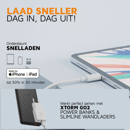 Xtorm Go2 USB-C to Lightning Cable White - 1m - CXG2030