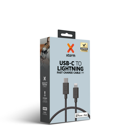 Xtorm Go2 USB-C to Lightning Cable Black - 1m - CXG2031