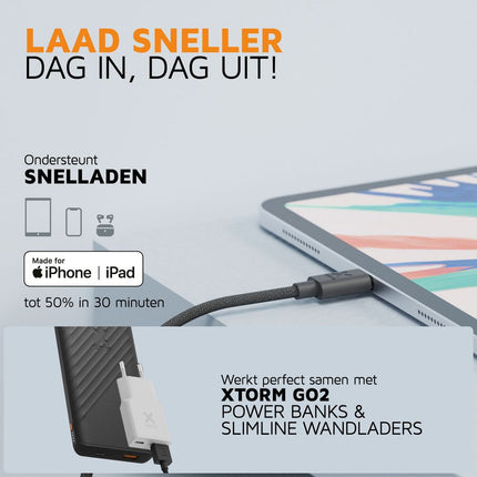 Xtorm Go2 USB-C to Lightning Cable Black - 1m - CXG2031