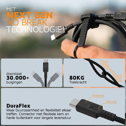 Xtorm Next Gen USB to USB-C Cable Black - 1.5m - CX3051